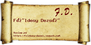 Földesy Dezső névjegykártya