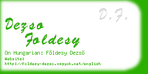 dezso foldesy business card